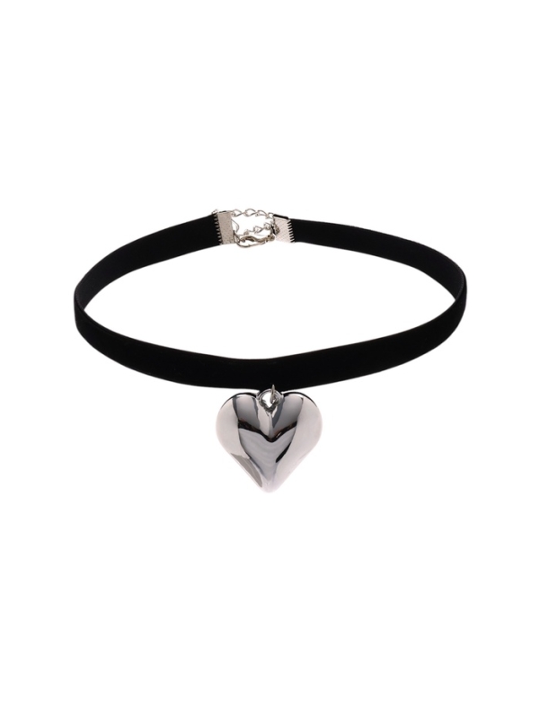 Чокер &laquo;Стиль&raquo; сердце, цвет серебро, 30 см