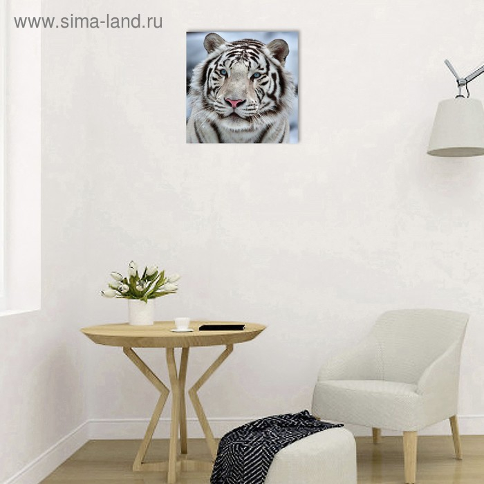 Картина на подрамнике "Белый тигр" 40*40 см