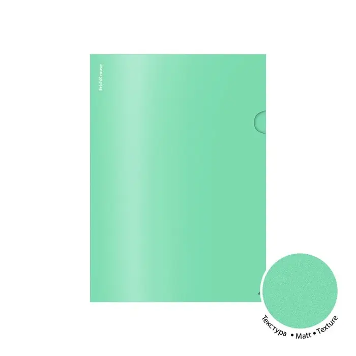 Папка-уголок А4, 180 мкм, ErichKrause "Matt Pastel Bloom", непрозрачный, тиснение "песок", микс