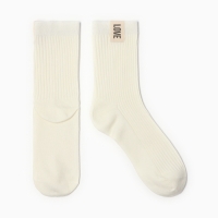 Носки женские KAFTAN Love р.36-39 (23-25 см), молочный Носки женские KAFTAN Love р.36-39 (23-25 см), молочный