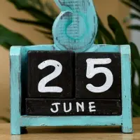 Календарь настольный "Морской конёк" дерево 11х5х19 см, цв. бирюзовый