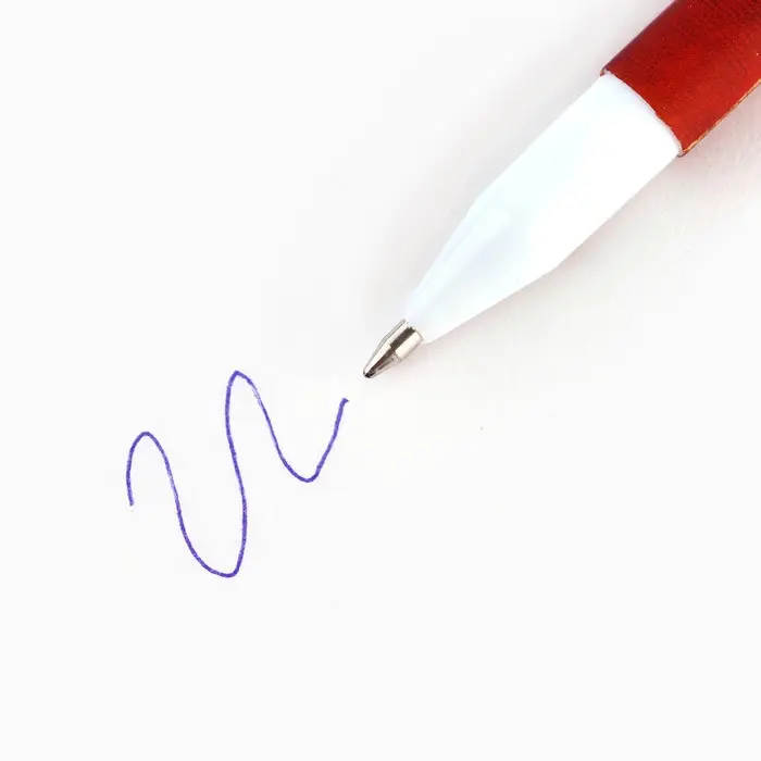 Ручка шариковая, пластик с колпачком софт-тач, синяя паста 0.7 мм &laquo;Золотой учитель&raquo;