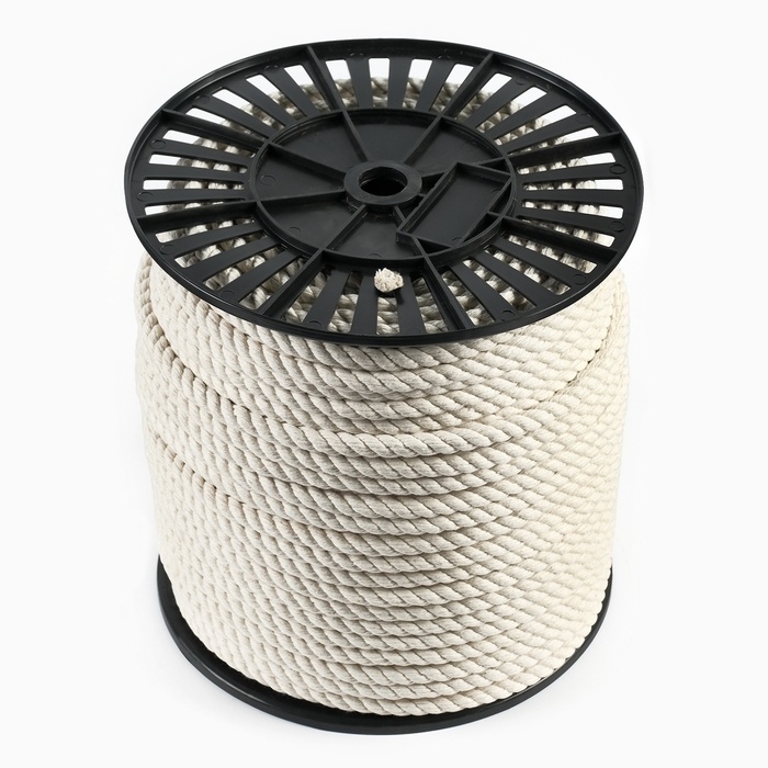 Канат хлопчатобумажный 10 мм (120 м) белый Канат хлопчатобумажный 10 мм (120 м) белый