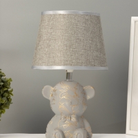 Настольная лампа "Мишка" 1х40Вт Е14 серый/золото 20х20х33см