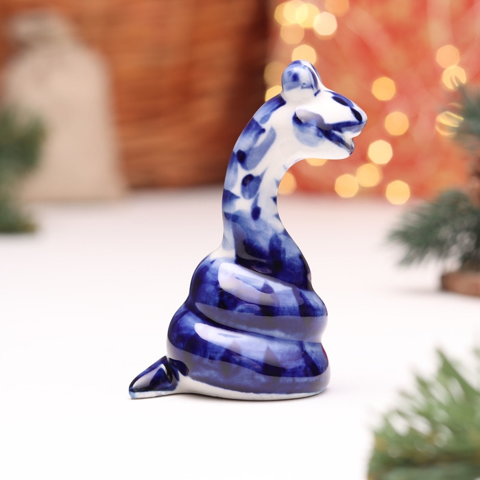 Сувенир "Змея", №9, гжель, 8 см