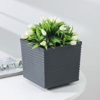 Кашпо со вставкой «Стиль», 3 л, цвет графит Кашпо со вставкой «Стиль», 3 л, цвет графит