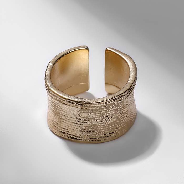 Кольцо &laquo;Тренд&raquo; рифлёное, цвет золото, безразмерное