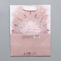 Пакет крафтовый вертикальный &laquo;Снежинка&raquo;, MS 18 &times; 23 &times; 10 см