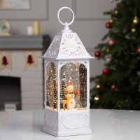 Фигура светодиодная «Новогодняя встреча», 28.4х10.4х10.4 см, музыка, батарейки ААх3 (не в комплекте), USB, свечение тёплое белое Фигура светодиодная «Новогодняя встреча», 28.4х10.4х10.4 см, музыка, батарейки ААх3 (не в комплекте), USB, свечение тёплое белое