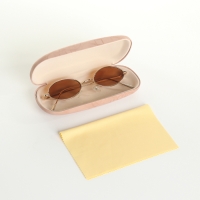 Футляр для очков на хлопушке, длина 16 см, цвет бежевый Футляр для очков на хлопушке, длина 16 см, цвет бежевый