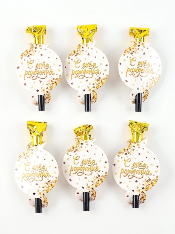 Карнавальный язычок &laquo;С Днем Рождения&raquo;, набор 6 шт