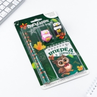 Подарочный набор на выпускной &laquo;Вперёд к знаниям!&raquo; ластики 2 шт, карандаши HB 2 шт, блокнот А7