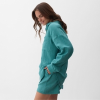 Рубашка женская оверсайз MIST Muslin размер XS, цв. бирюзовый