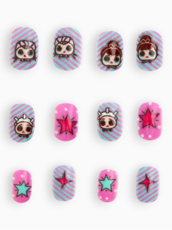 Детские накладные ногти "Рок-н-ролл", 12 шт