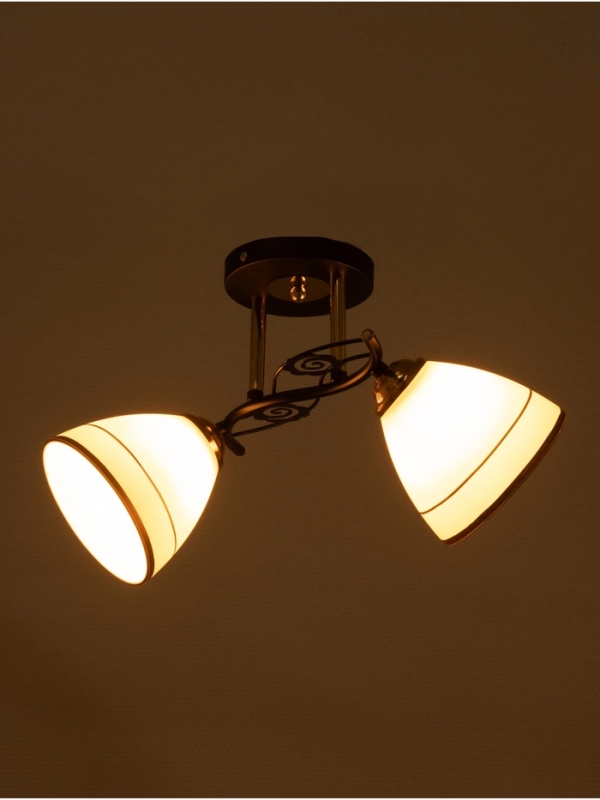 Люстра "Кира" 2х40Вт Е27 черный/золото