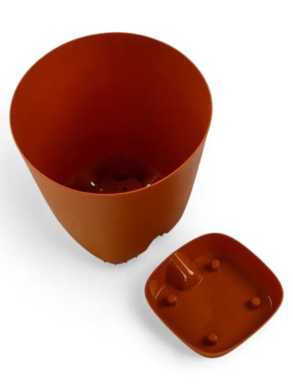 Кашпо с прикорневым поливом 2 л  D-14,5см, H-15см карамель "Гранд"