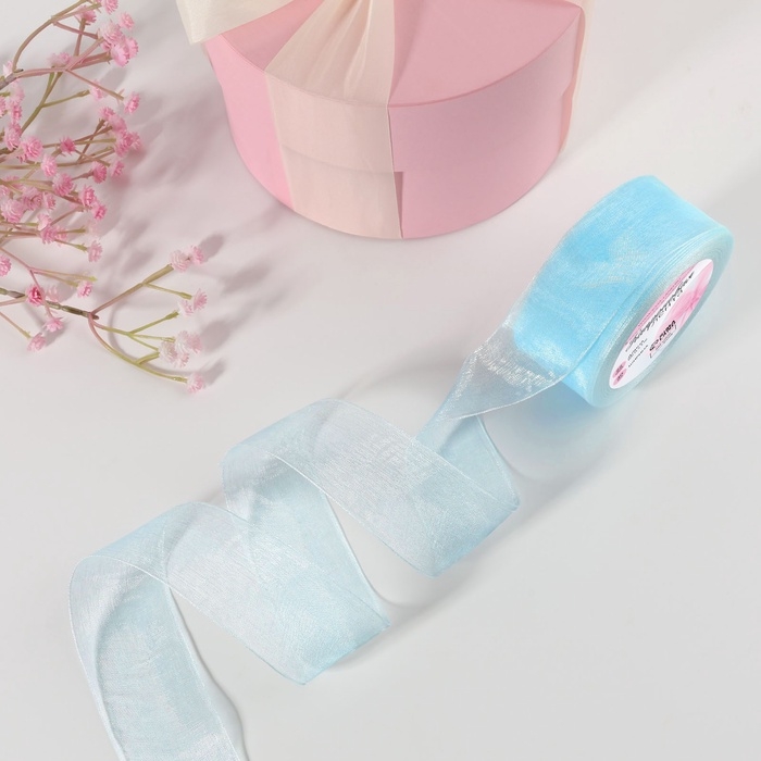 Лента капроновая, 40 мм, 20 &plusmn; 1 м, цвет тёмно-голубой