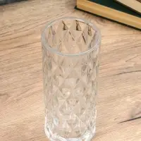 Ваза стекло настольная "Шерри" ромбы, 24,5х10,5 см, прозрачный