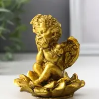 Фигура &laquo;Ангел на цветке&raquo;, 8.5&times;7.5&times;7 см, золото