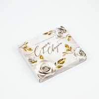 Коробочка пожеланий с местом для денег "С днём свадьбы", блёстки,  8 карточек