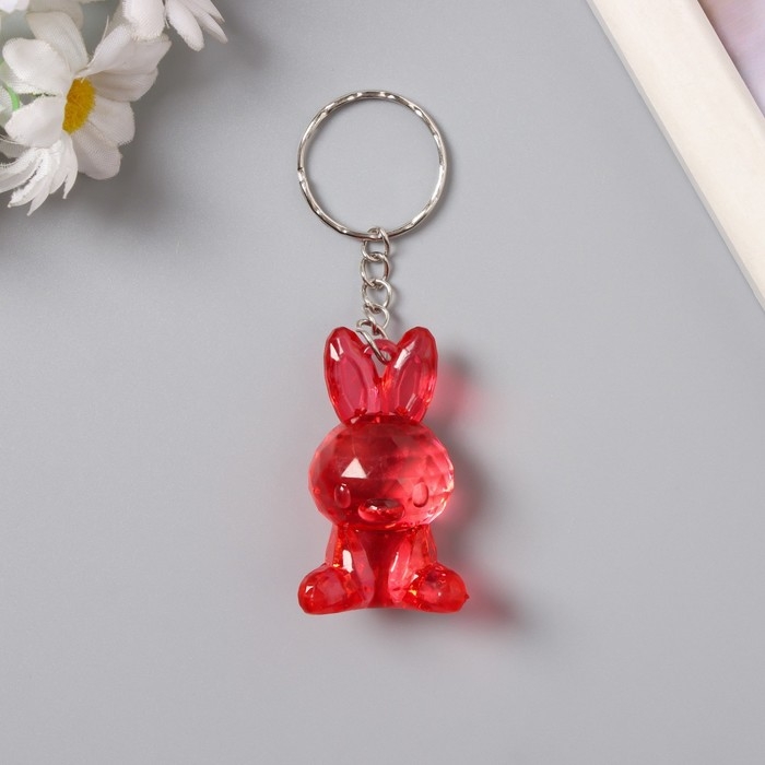 Брелок акрил "Зайка-кристалл" МИКС 4,5х2,5х2 см