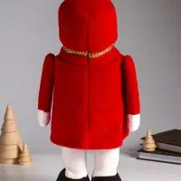 Кукла интерьерная "Гном-генерал в красном мундире" 18х11х33 см