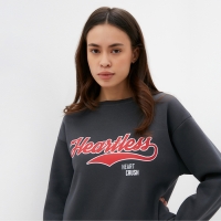 Свитшот удлиненный женский с начёсом MIST Cozy style, графит, размер 50