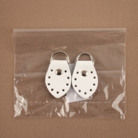 Петля пришивная для сумки, с полукольцом, пара, 6 × 3,5 см, цвет белый/никель Петля пришивная для сумки, с полукольцом, пара, 6 × 3,5 см, цвет белый/никель