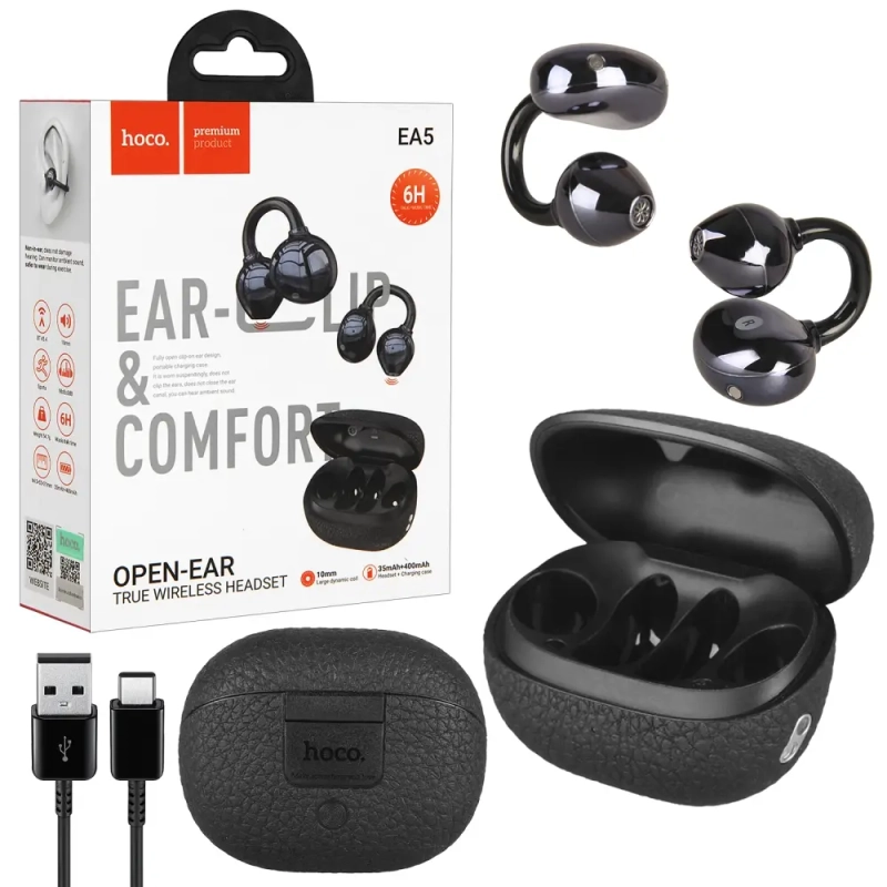 Гарнитура EA5 Bluetooth True Wireless Headset OPEN-EAR HOCO черная