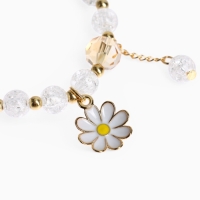 Браслет детский &laquo;Выбражулька&raquo; ромашка, цвет белый в золоте