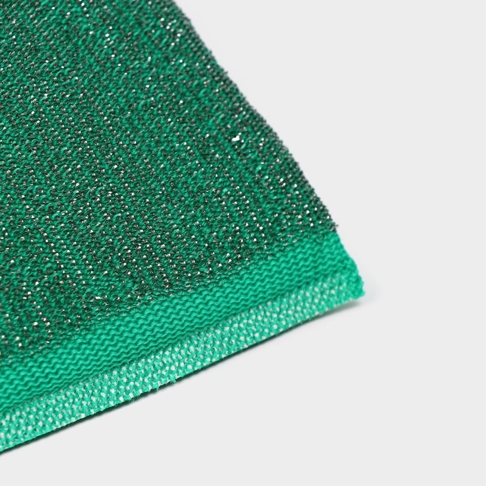 Набор губок скраберов для мытья посуды со стальной стружкой Доляна, усиленые, 3 шт, 13&times;9&times;1,5 см