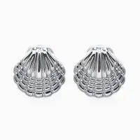 Серьги пластик &laquo;Ракушка&raquo; мини, цвет серебро