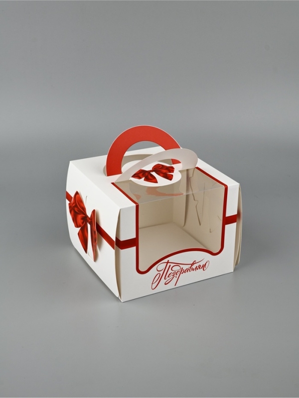 Упаковка для кондитерских изделий, под бенто-торт &laquo;Бант&raquo; 16 х 16 х 12,5 см