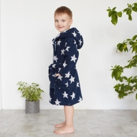 Халат махровый детский Крошка Я &laquo;Звездочки&raquo; размер 30, цвет синий, 100% хлопок 360 г/м2