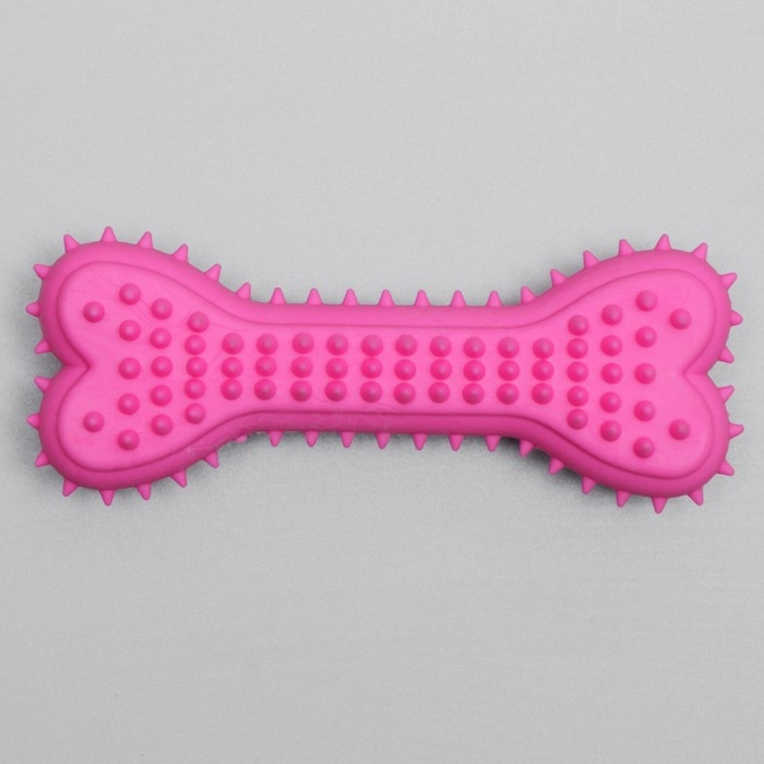 Игрушка жевательная литая Игрушка жевательная литая "Кость для массажа", 11 х 4 х 2 см, розовая