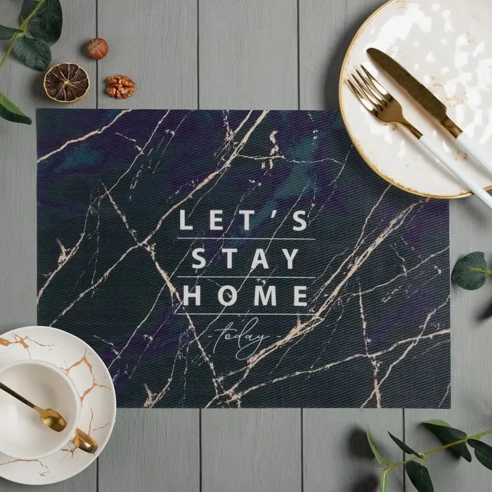 Салфетка на стол "Stay home", ПВХ, 40х29 см