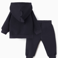 Костюм: толстовка и брюки Крошка Я Dino, рост 68-74, темно-серый