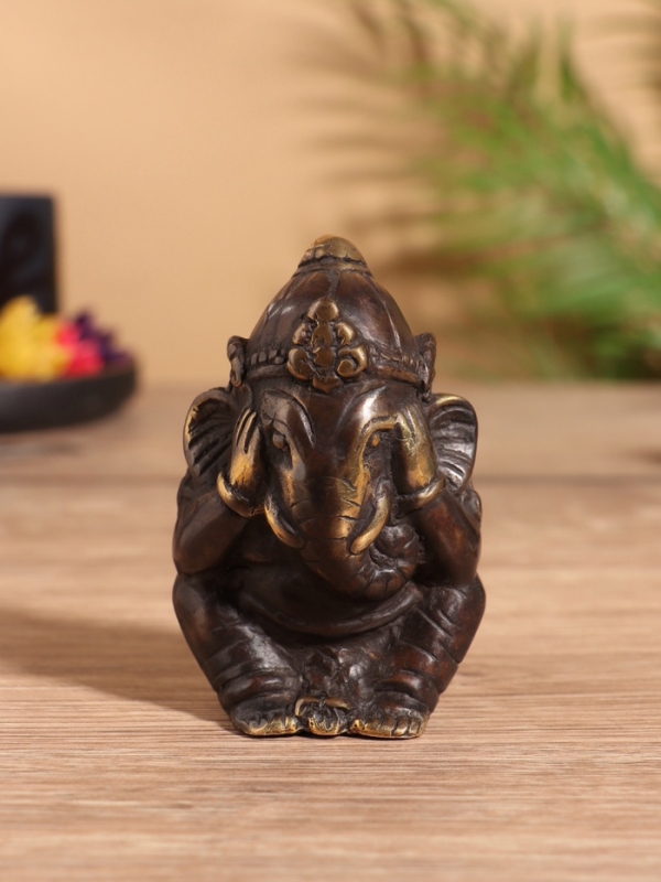 Сувенир бронза "Ганеша" 5х5х8 см