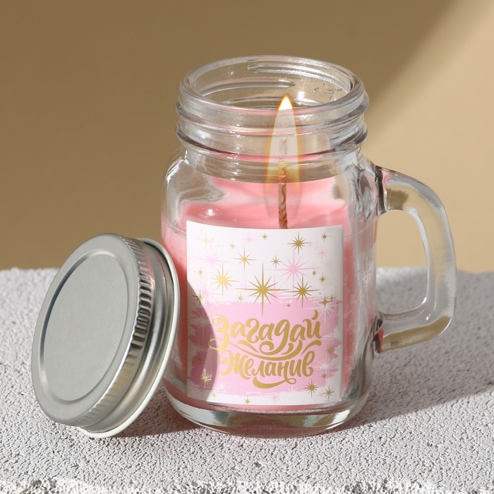 Свеча в банке &laquo;Загадай желание&raquo;, аромат роза