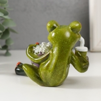 Сувенир полистоун лак "Лягушонок с попкорном и лимонадом" 8,5х11х8 см