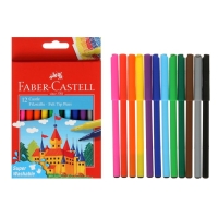 Фломастеры Faber-Castell &laquo;Замок&raquo; смываемые, в картонной коробке с европодвесом, 12 цветов