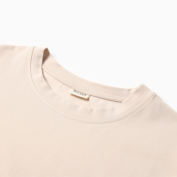 Футболка женская с кулиской MINAKU REGULAR FIT: цвет бежевый, р-р 42