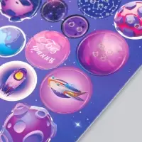 Декоративные элементы для творчества &laquo;Арт Узор. Фишки и пуговки. Фиолетовый&raquo;, набор 24 шт., картон, 13&times;16.5 см