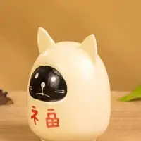 Деревянная кукла кокеши "Котик" цв. чёрно-белый, 6х6х9 см