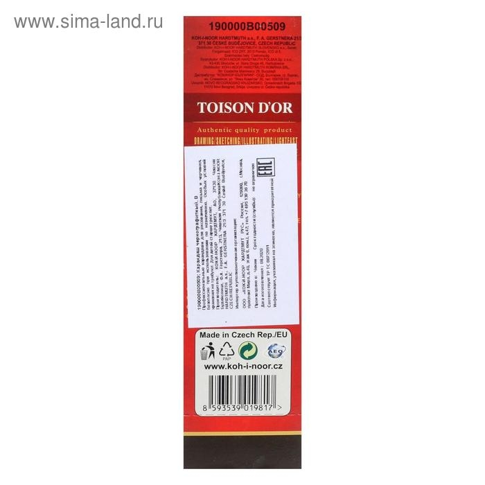 Карандаш профессиональный чернографитный 2.0 мм, Koh-I-Noor 1900 B, L=175 мм Карандаш профессиональный чернографитный 2.0 мм, Koh-I-Noor 1900 B, L=175 мм