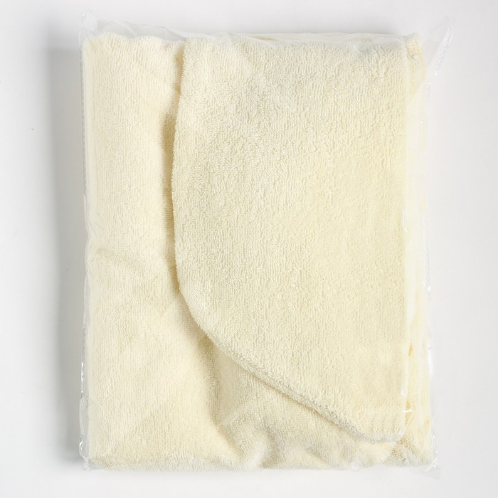 Набор для сауны &laquo;Экономь и Я&raquo; парео 68х150 см+чалма, цвет молочный, 340 г/м2