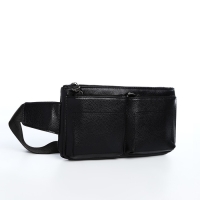 Сумка поясная на молнии, 2 наружных кармана, цвет чёрный Сумка поясная на молнии, 2 наружных кармана, цвет чёрный
