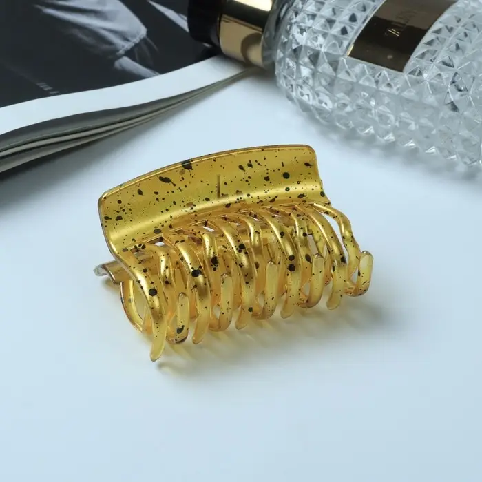 Крабик для волос &laquo;Пелагея&raquo;, прямой зубья, 6.5 см, МИКС