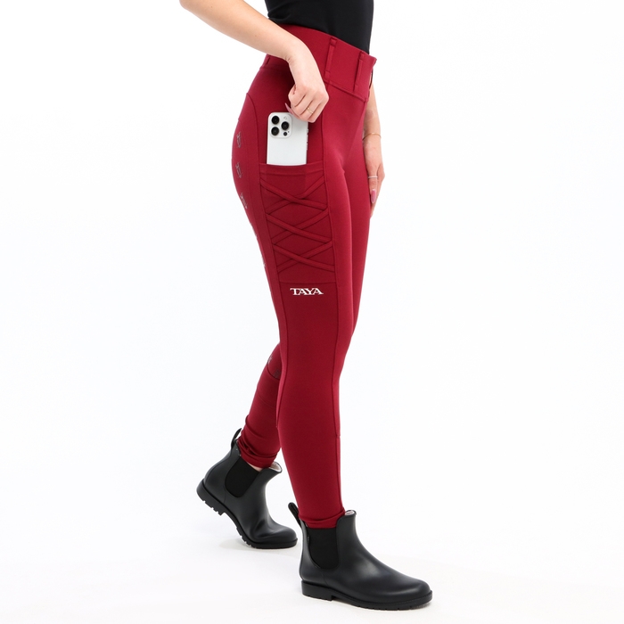 Бриджи для верховой езды Taya equestrianism цвет бордовый, размер 34, TL1