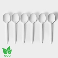 Набор одноразовых ложек из кукурузного крахмала Nature, 14 см, 6 шт Набор одноразовых ложек из кукурузного крахмала Nature, 14 см, 6 шт